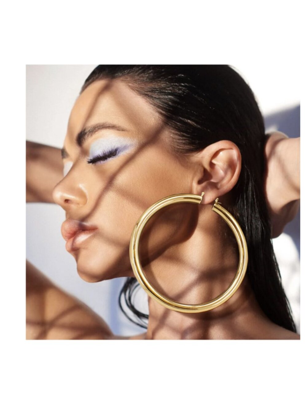Oversized Gold Hoop Earrings for Women | 4-Inch Chunky Metal Statement Hoops |